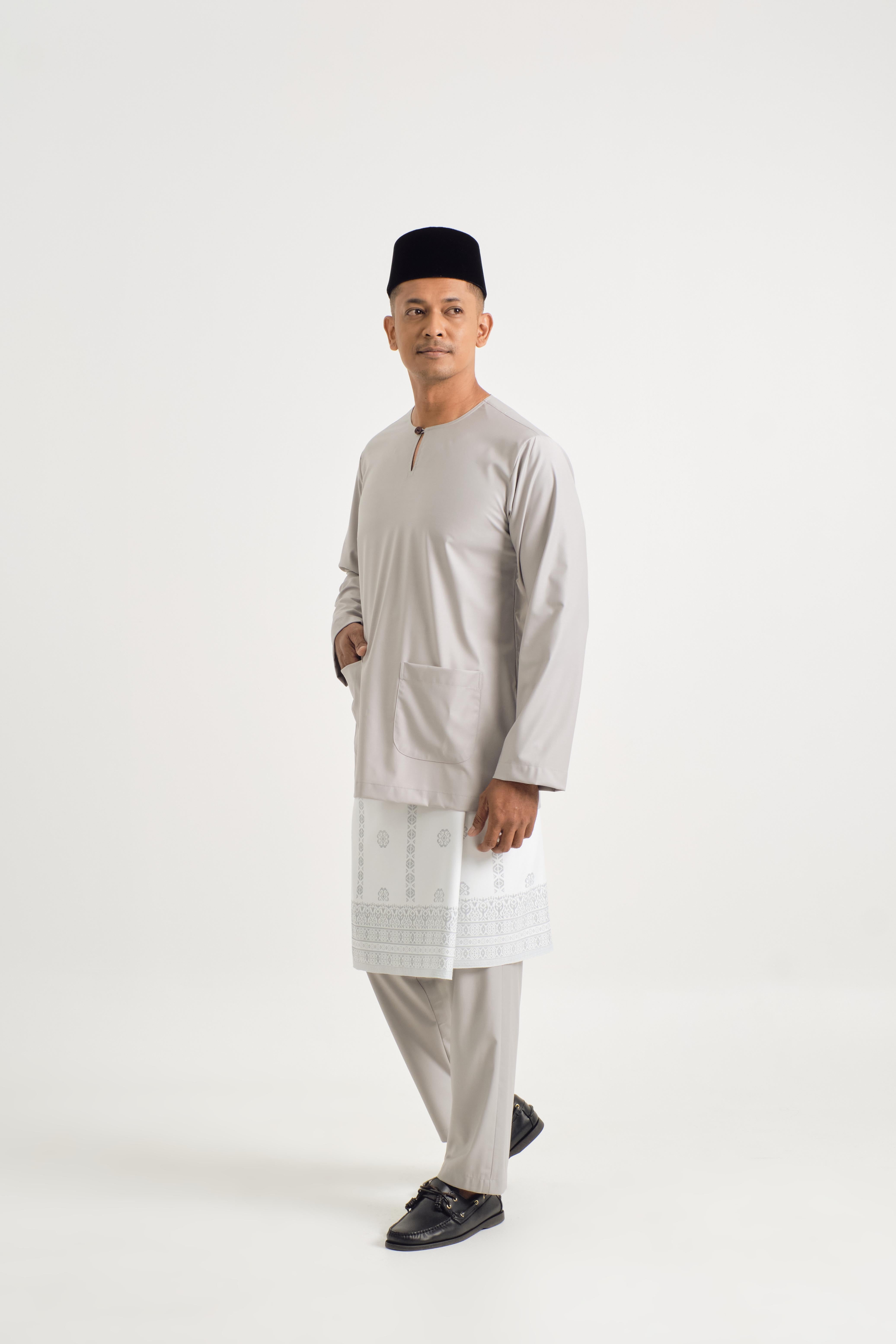 Patawali Modern Fit Baju Melayu Teluk Belanga - Ash Grey