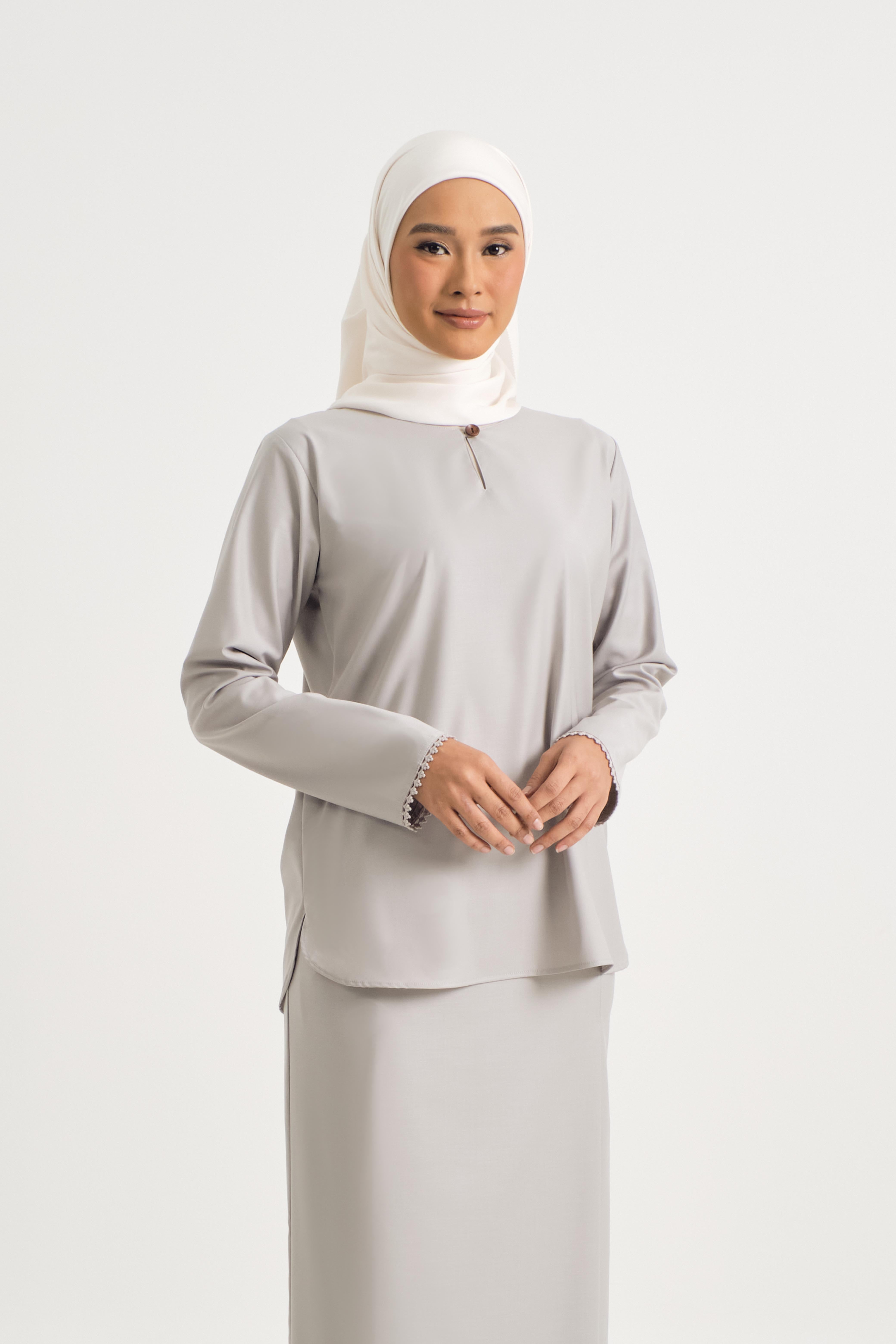 Patawali Baju Kurung - Ash Grey