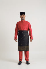 Patawali Baju Melayu Cekak Musang - Crimson Red