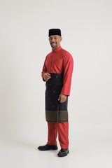 Patawali Baju Melayu Cekak Musang - Crimson Red