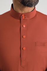 Patawali Baju Melayu Cekak Musang - Brick Red