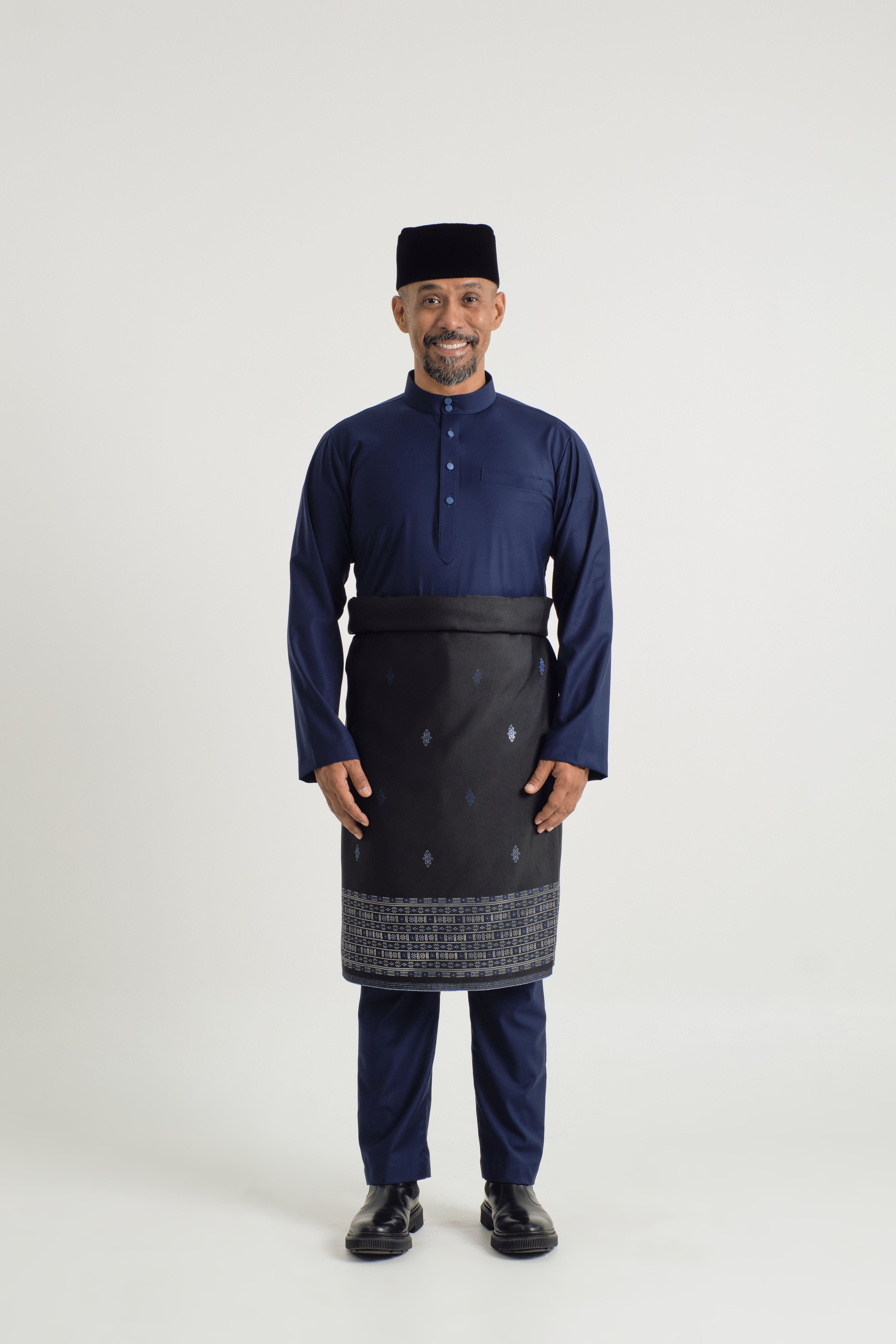 Patawali Baju Melayu Cekak Musang - Dark Navy