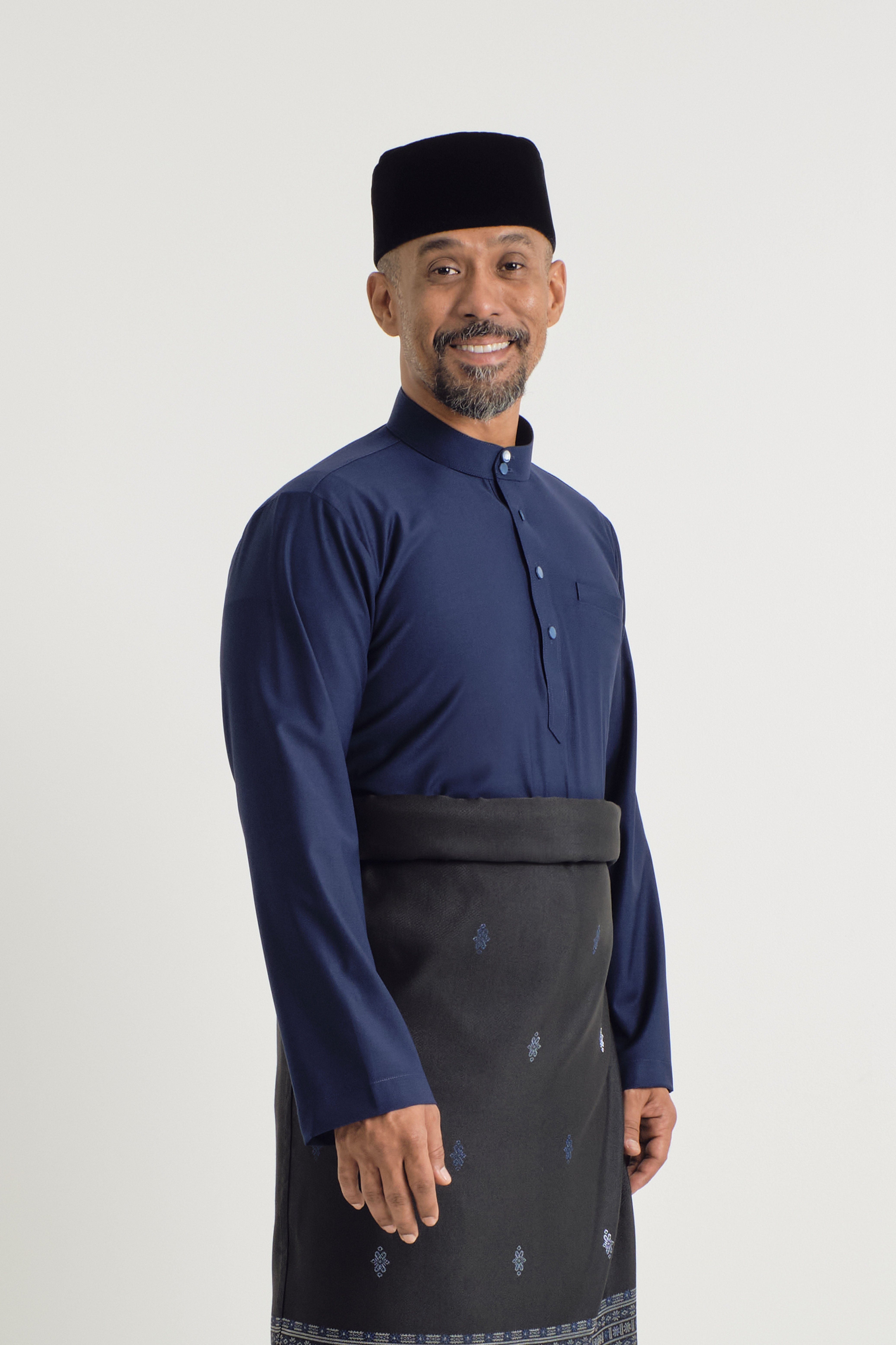 Patawali Baju Melayu Cekak Musang - Dark Navy