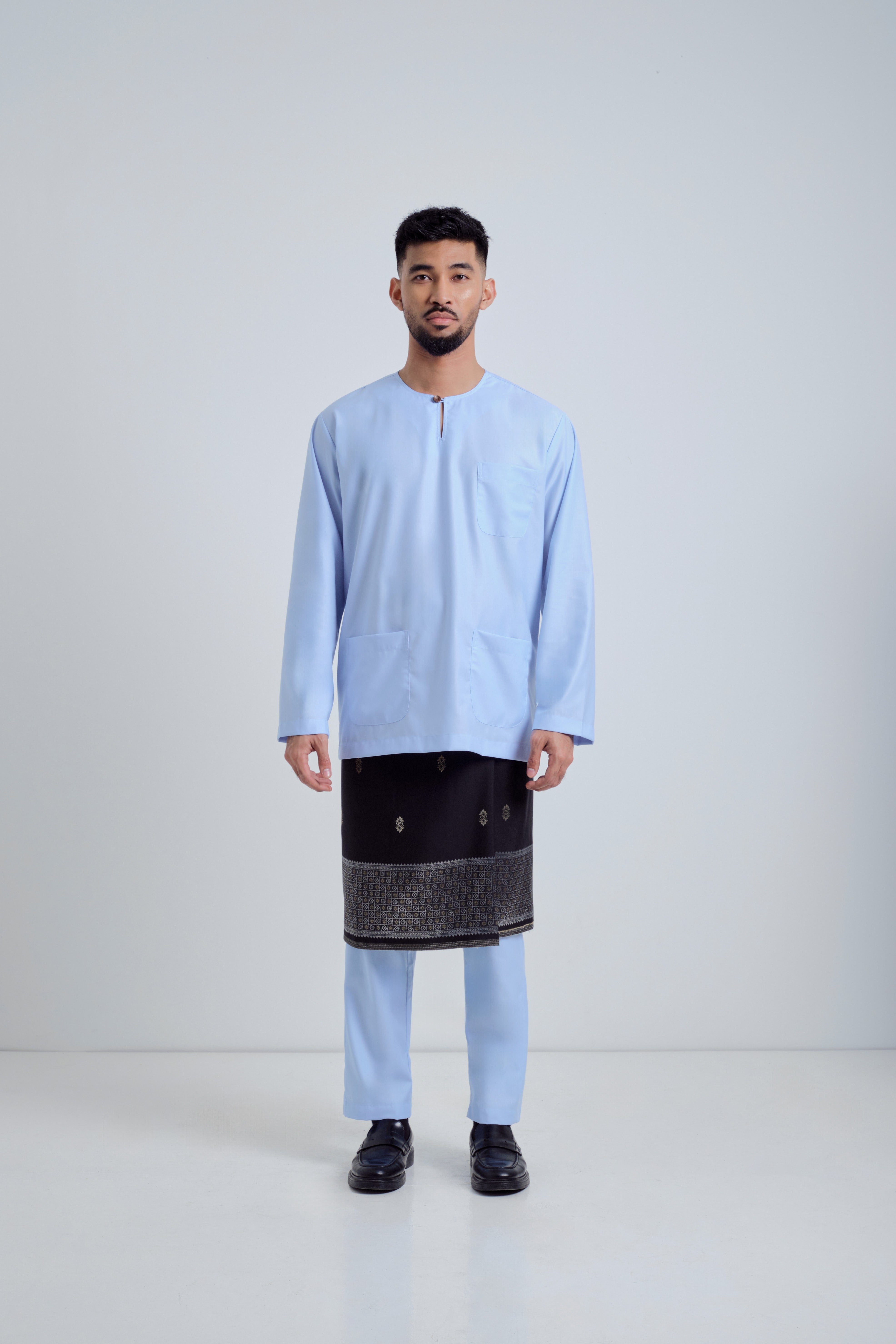 Patawali Classic Fit Baju Melayu Teluk Belanga - Baby Blue