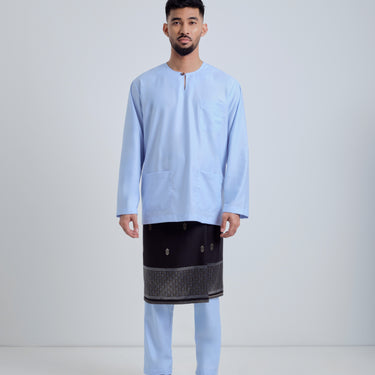 Patawali Classic Fit Baju Melayu Teluk Belanga - Baby Blue