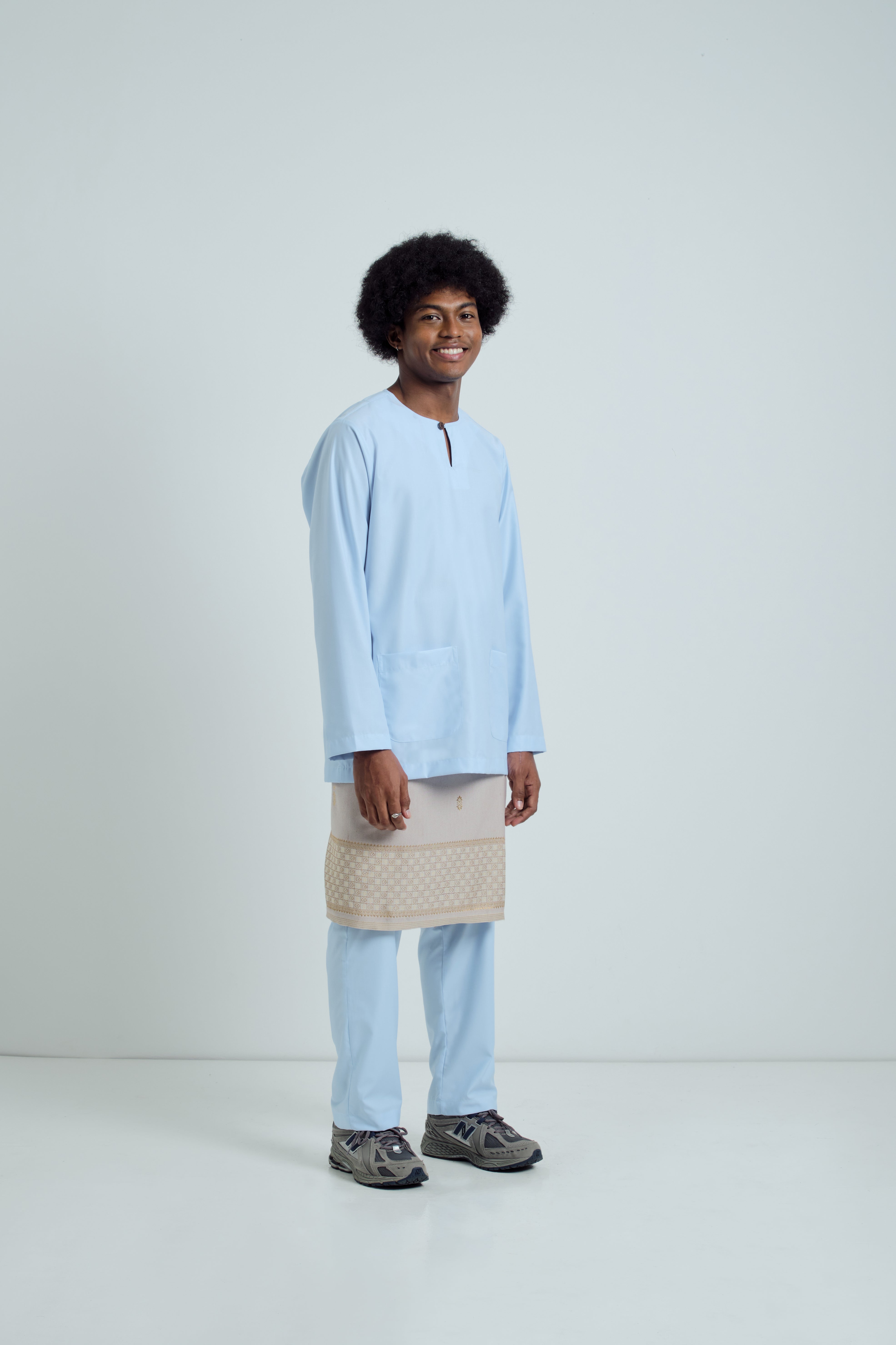 Patawali Modern Fit Baju Melayu Teluk Belanga - Baby Blue