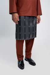 Patawali Modern Fit Baju Melayu Teluk Belanga - Bean Brown