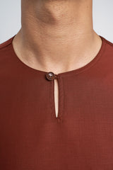 Patawali Modern Fit Baju Melayu Teluk Belanga - Bean Brown