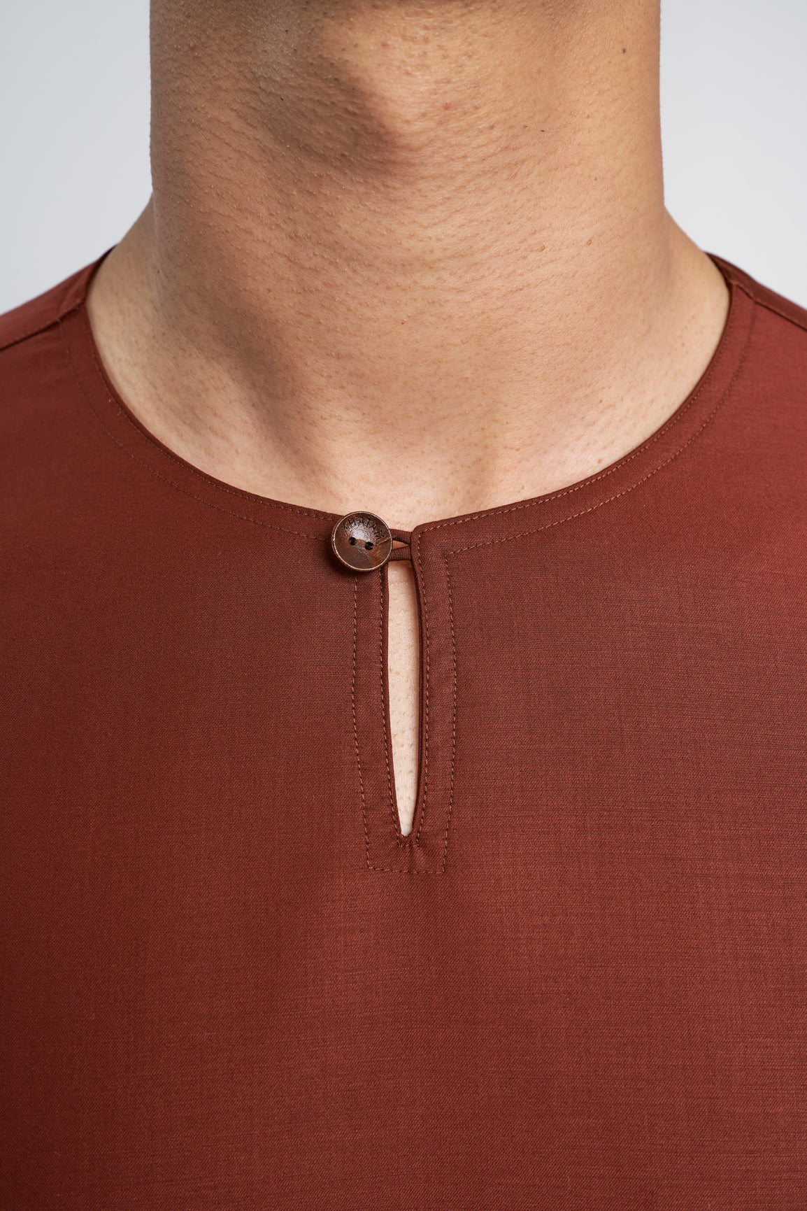 Patawali Modern Fit Baju Melayu Teluk Belanga - Bean Brown