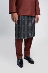 Patawali Modern Fit Baju Melayu Teluk Belanga - Bean Brown