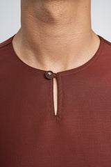 Patawali Modern Fit Baju Melayu Teluk Belanga - Bean Brown