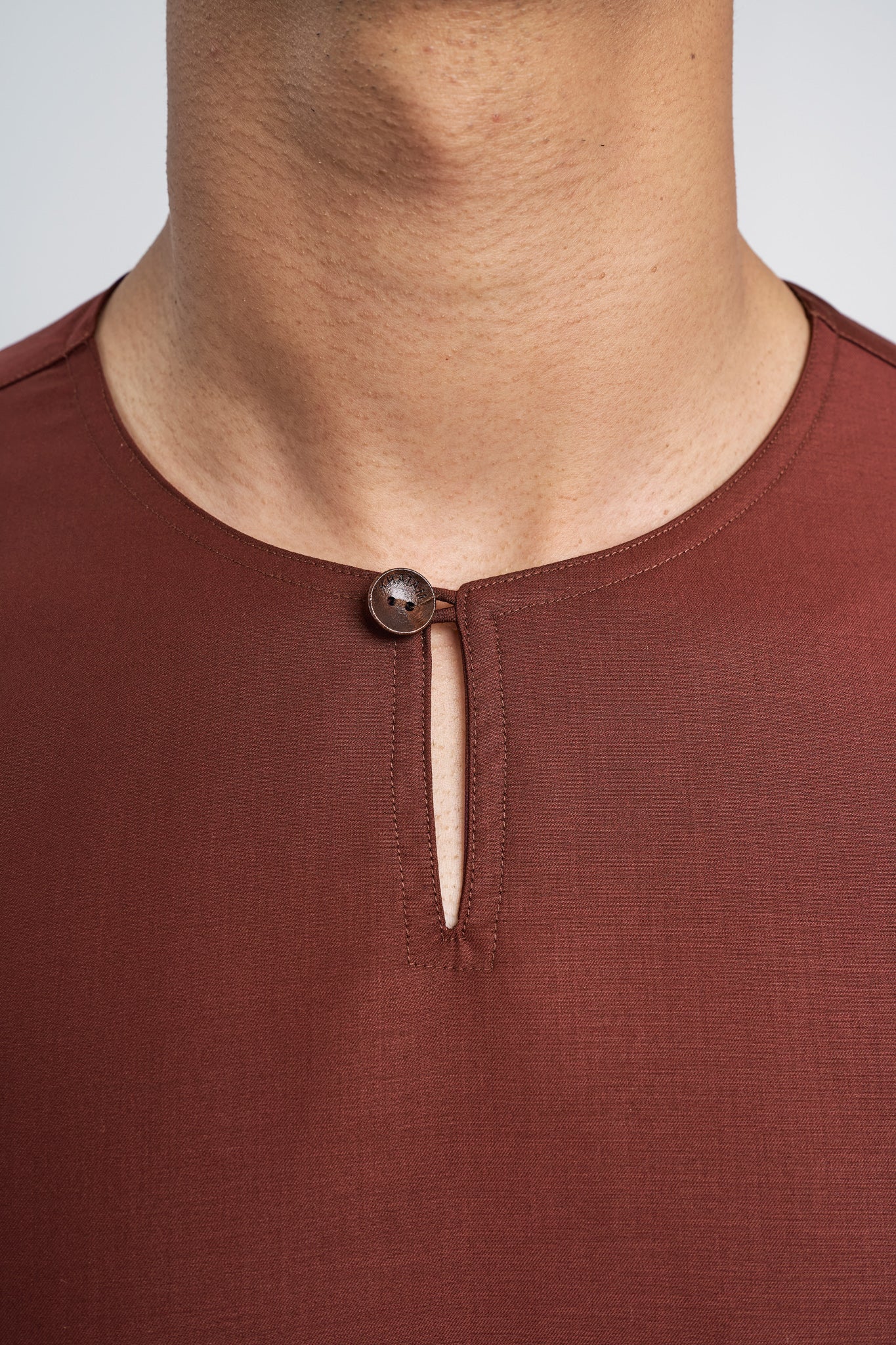 Patawali Modern Fit Baju Melayu Teluk Belanga - Bean Brown