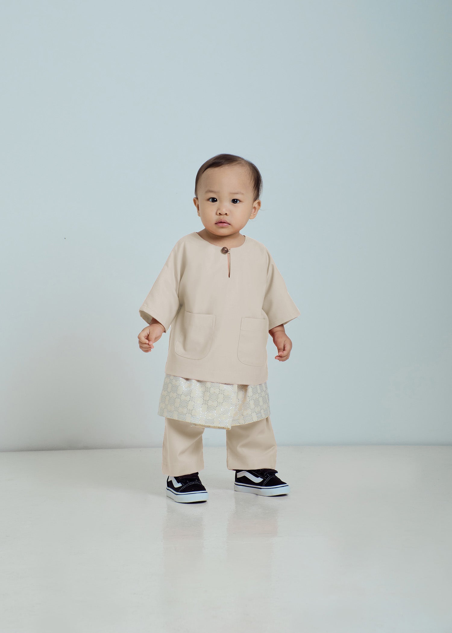 Patawali Baby Boys Baju Melayu Teluk Belanga - Beige