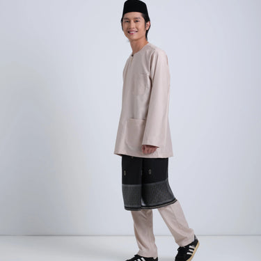 Patawali Classic Fit Baju Melayu Teluk Belanga - Beige