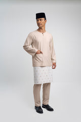 Patawali Modern Fit Baju Melayu Teluk Belanga - Beige