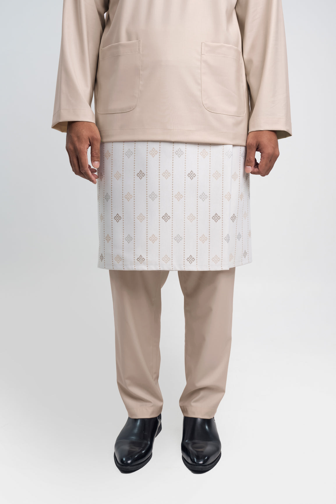 Patawali Modern Fit Baju Melayu Teluk Belanga - Beige