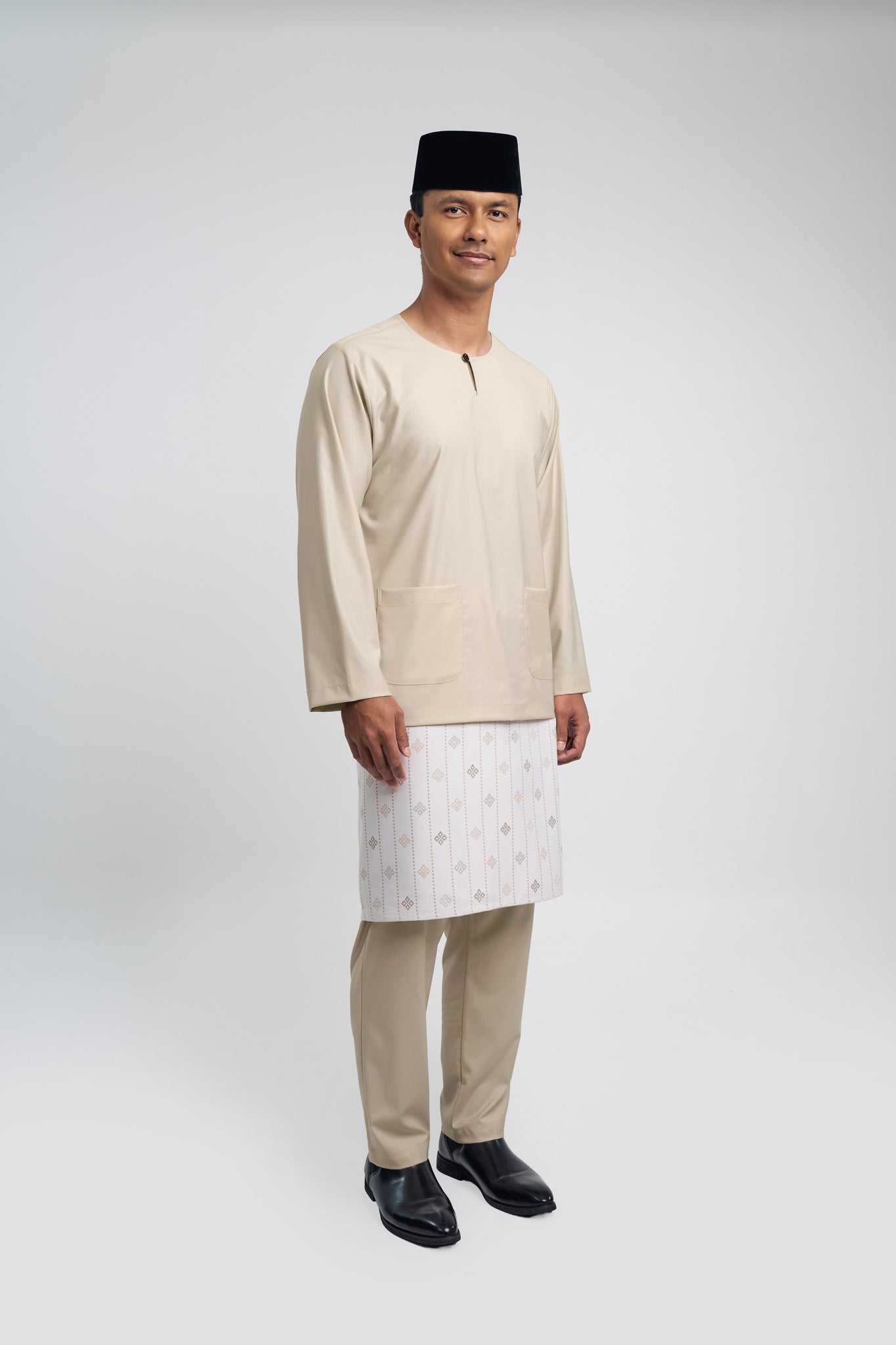 Patawali Modern Fit Baju Melayu Teluk Belanga - Beige