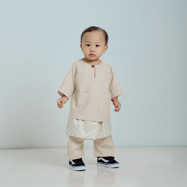 Patawali Baby Boys Baju Melayu Teluk Belanga - Beige