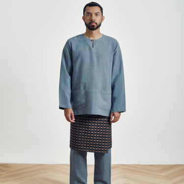 Mansoor Baju Melayu Teluk Belanga - Misty Blue