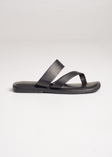 Sandal Toe-Post Strap Leather - Black