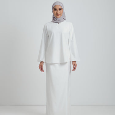 Patawali Baju Kurung - Blanc White