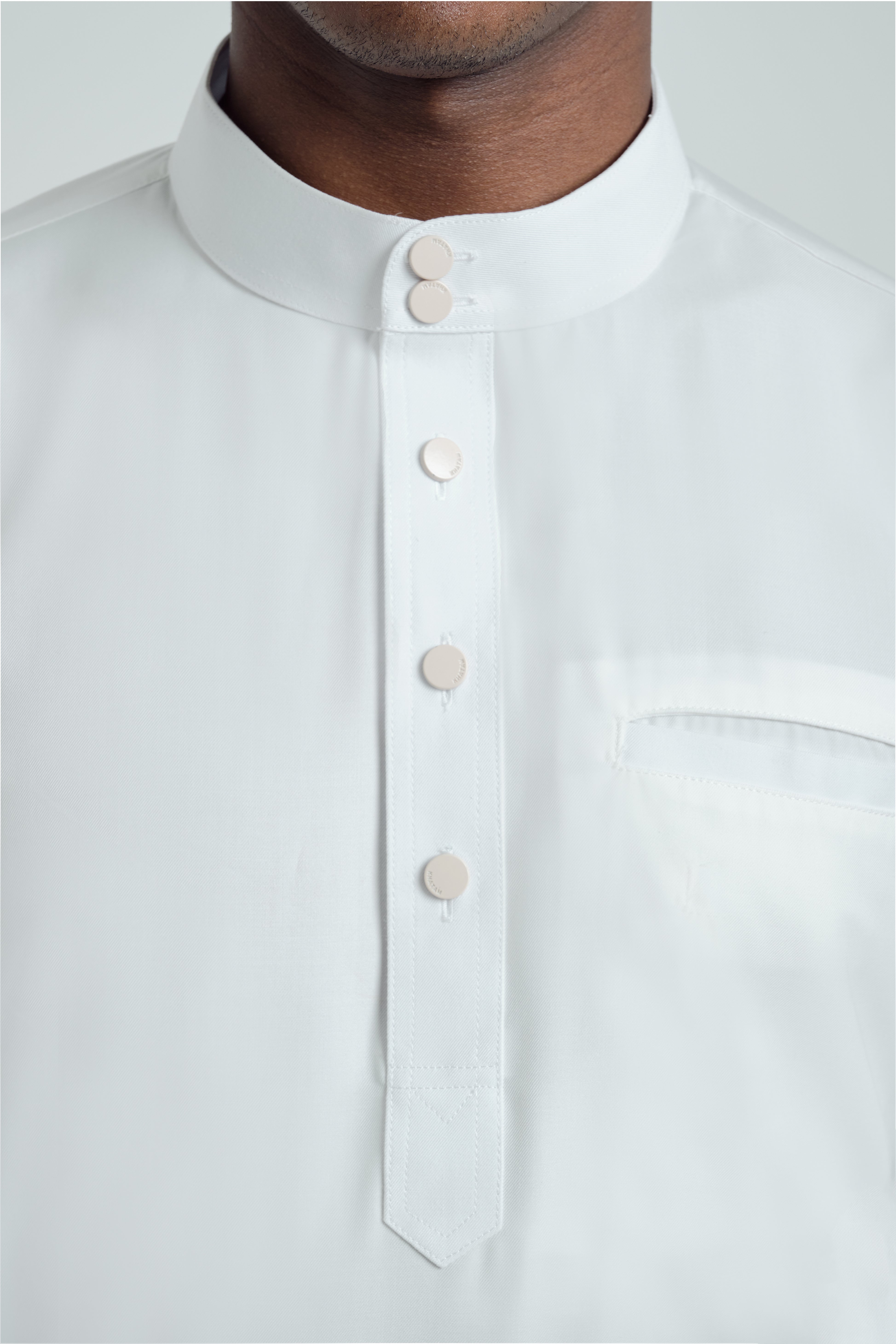 Patawali Baju Melayu Cekak Musang - Blanc White
