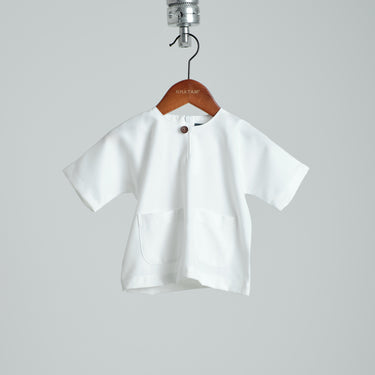 Patawali Baby Boys Baju Melayu Teluk Belanga - Blanc White