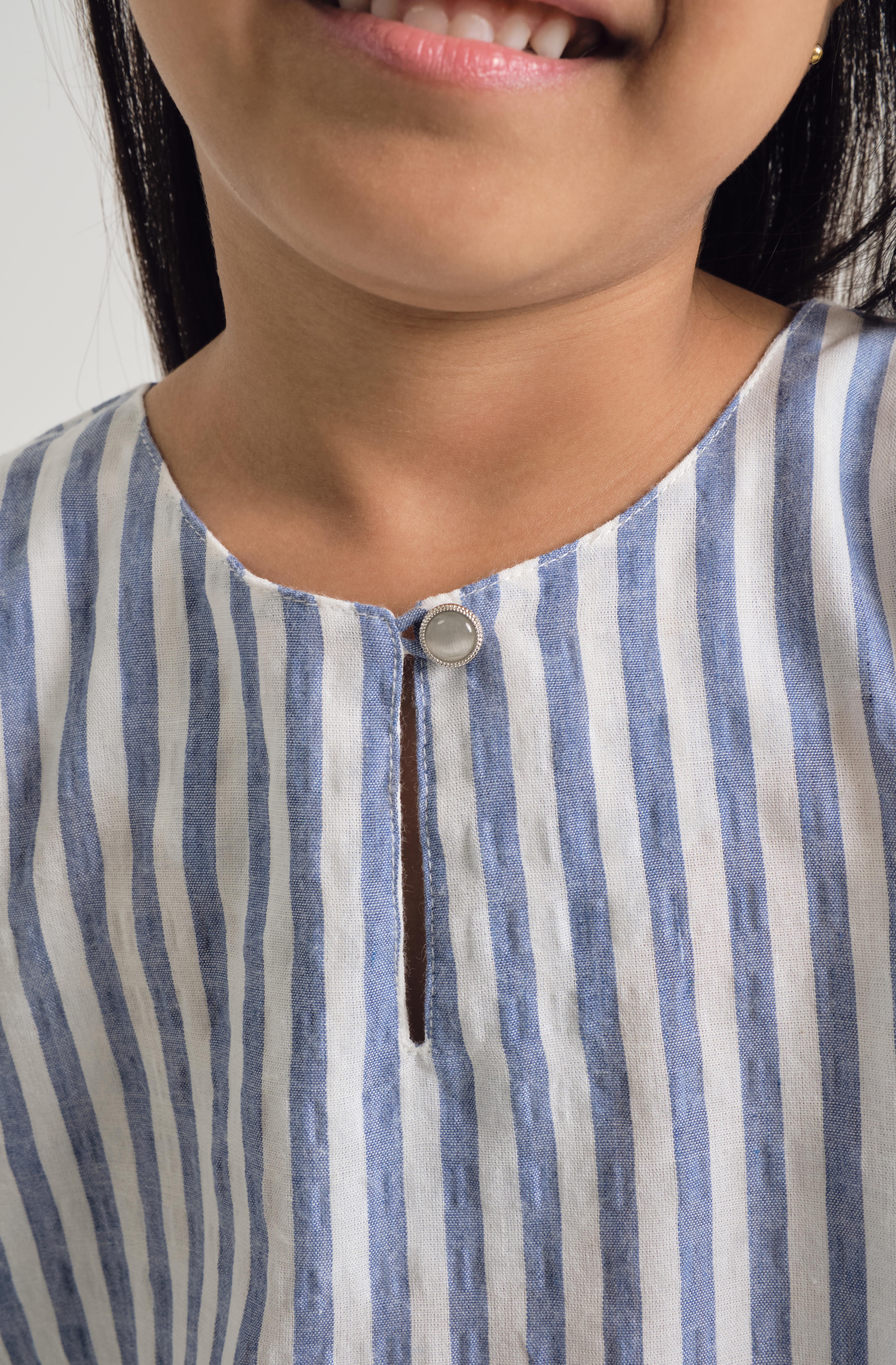 Pangku Girls Kurung Kedah - Stripe Blue