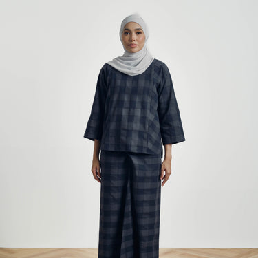 Mansoor Baju Kurung Kedah - Blue Green Plaid