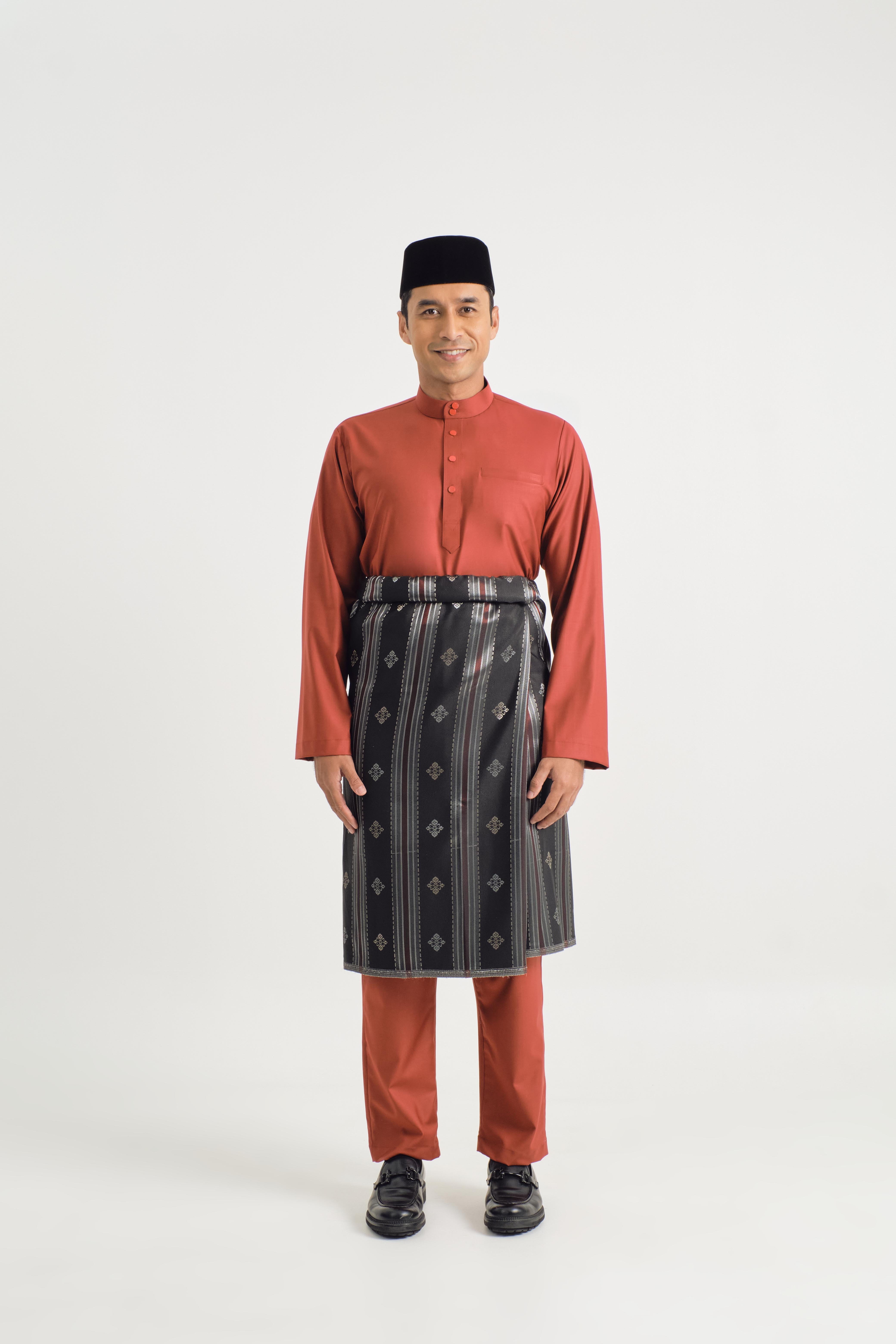 Patawali Baju Melayu Cekak Musang - Brick Red