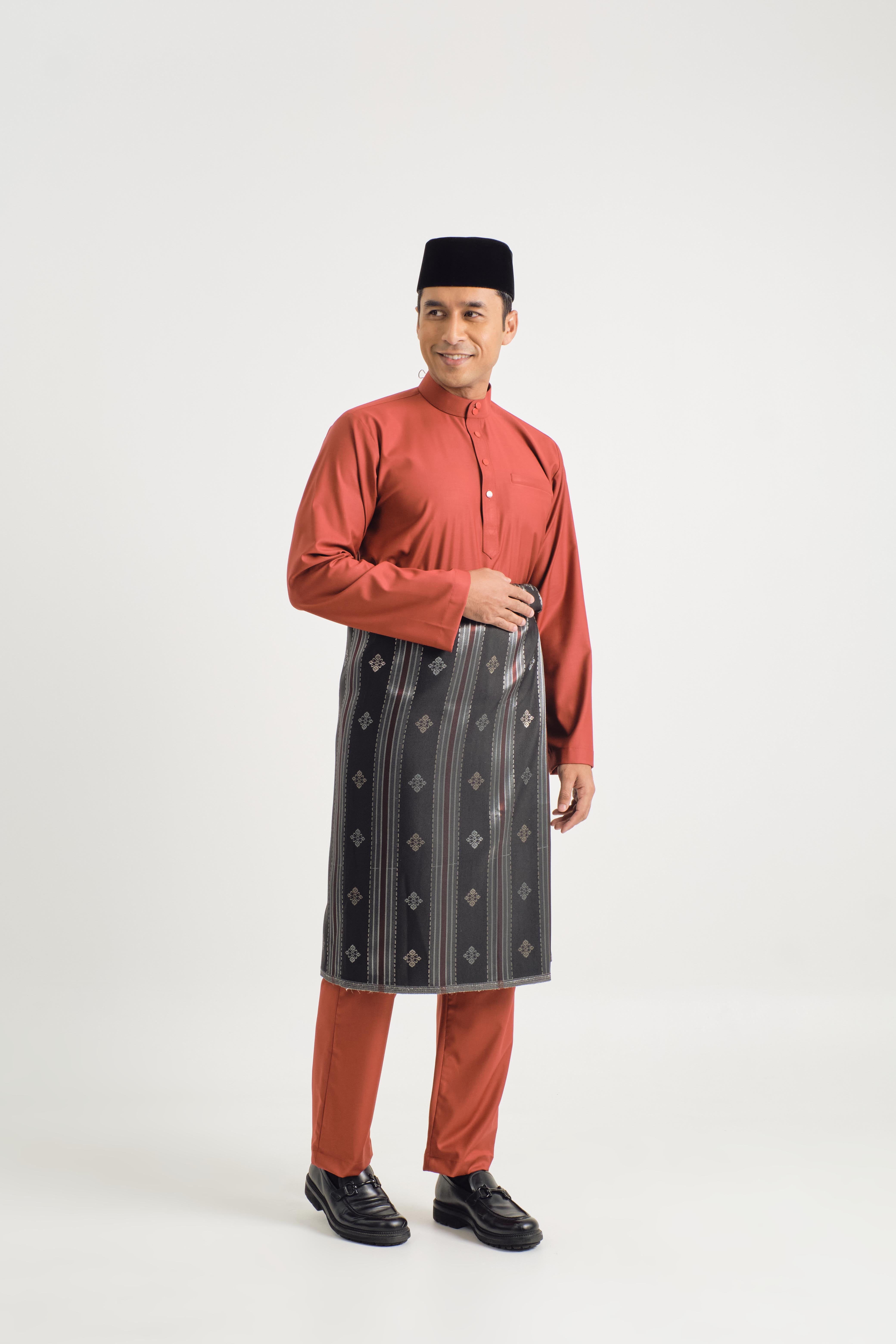 Patawali Baju Melayu Cekak Musang - Brick Red