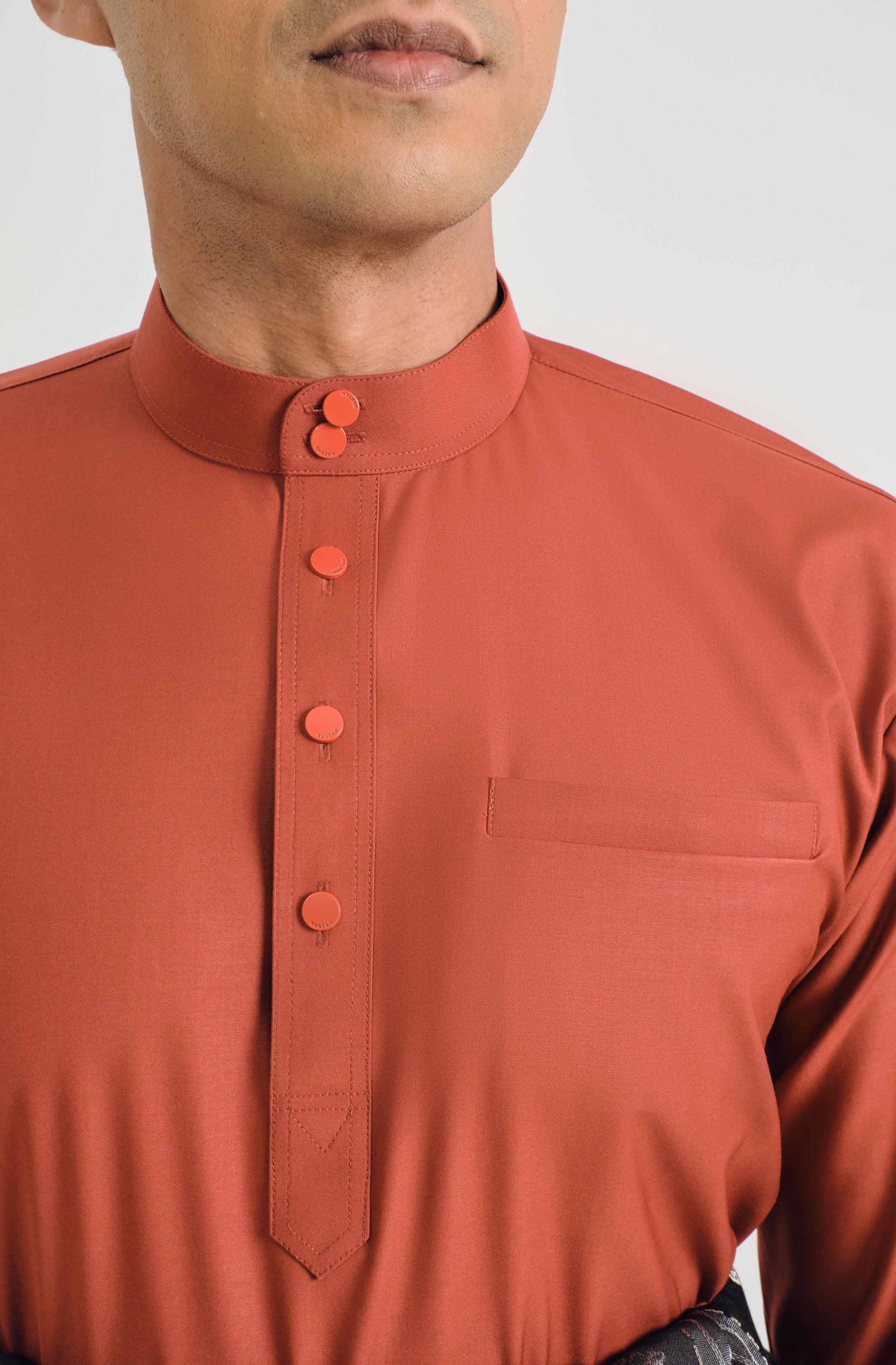 Patawali Baju Melayu Cekak Musang - Brick Red