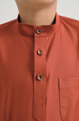 Patawali Boys Baju Melayu Cekak Musang - Brick Red