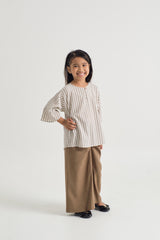 Pangku Girls Kurung Kedah - Stripe Brown