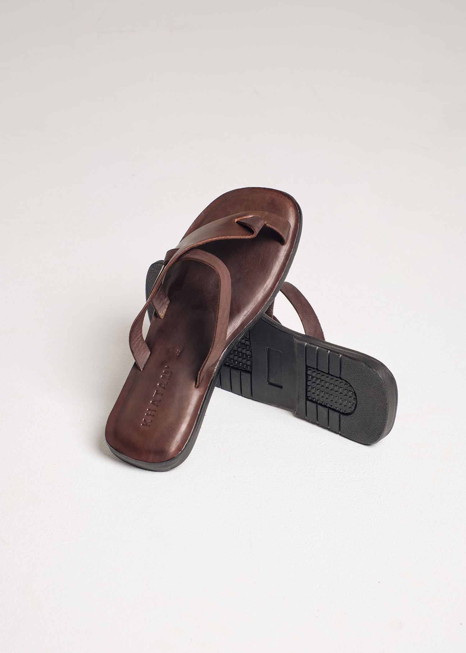 Sandal Cross Strap Leather Sandal - Brown