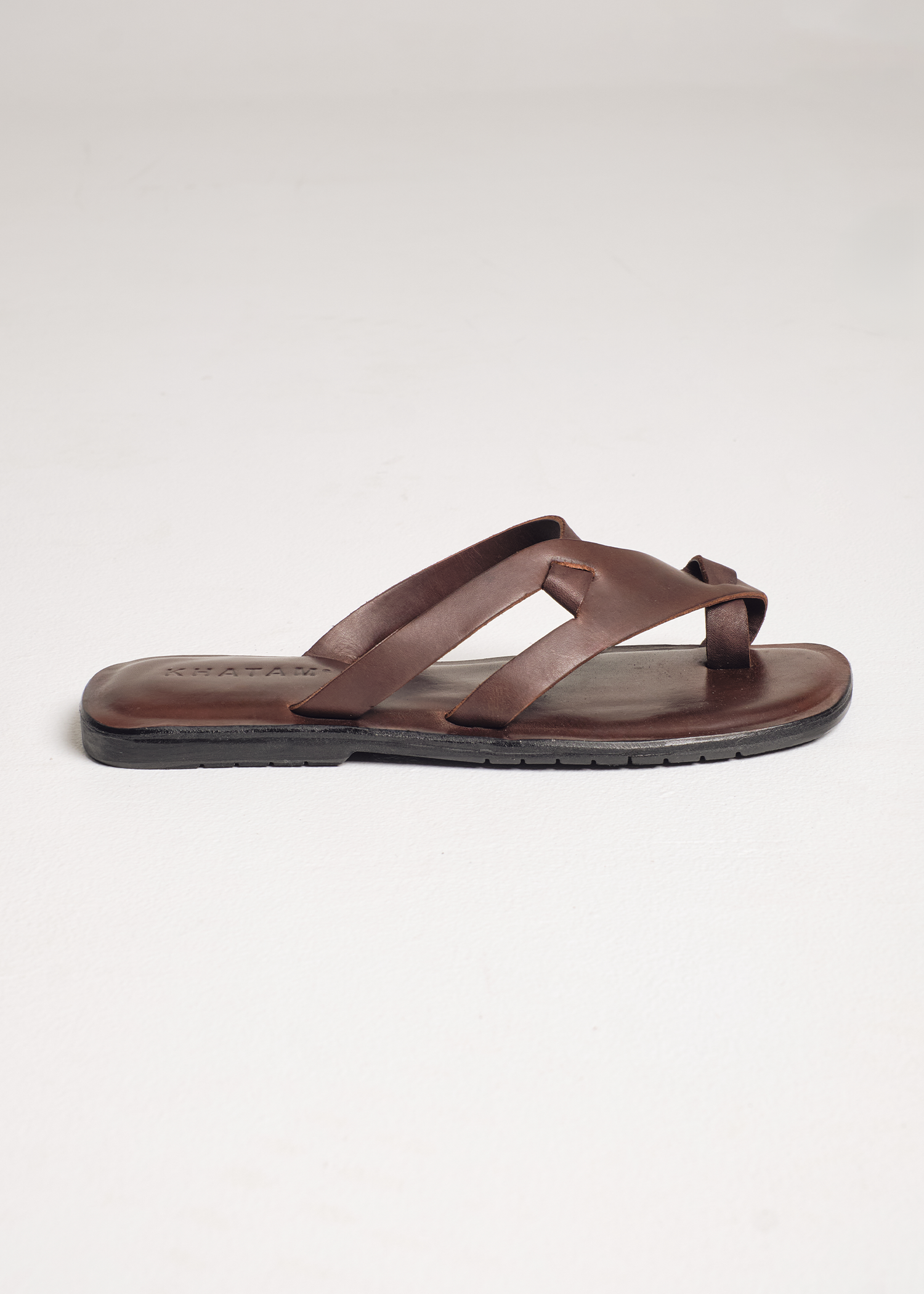 Sandal Cross Strap Leather Sandal - Brown