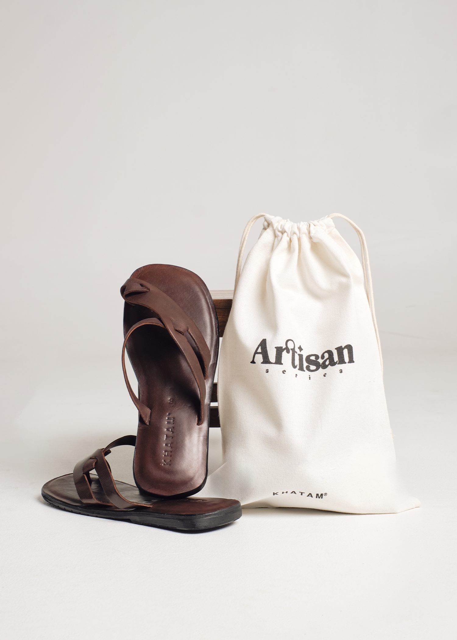 Sandal Cross Strap Leather Sandal - Brown