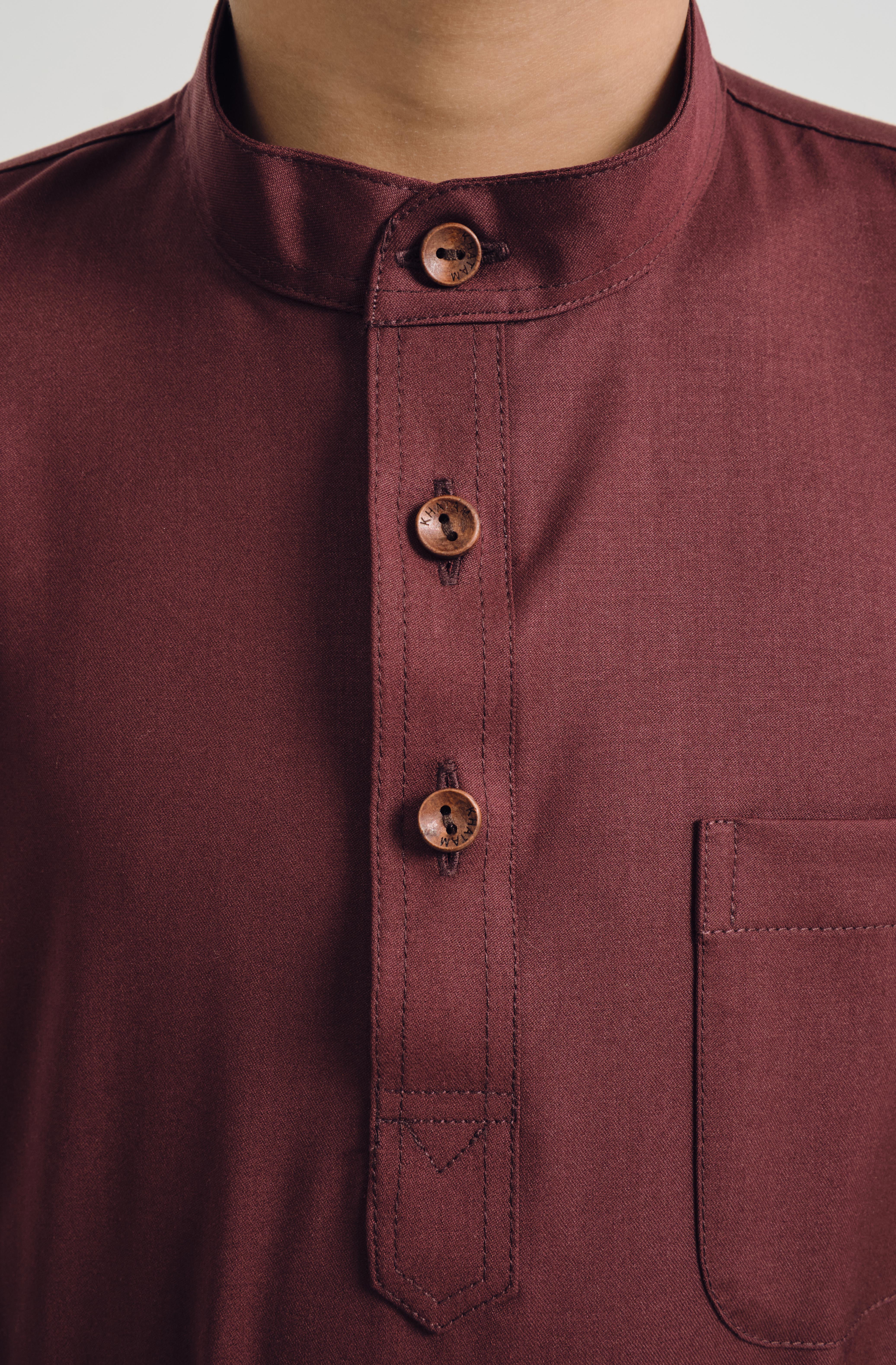 Patawali Boys Baju Melayu Cekak Musang - Burgundy Red