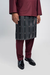 Patawali Modern Fit Baju Melayu Teluk Belanga - Burgundy Red
