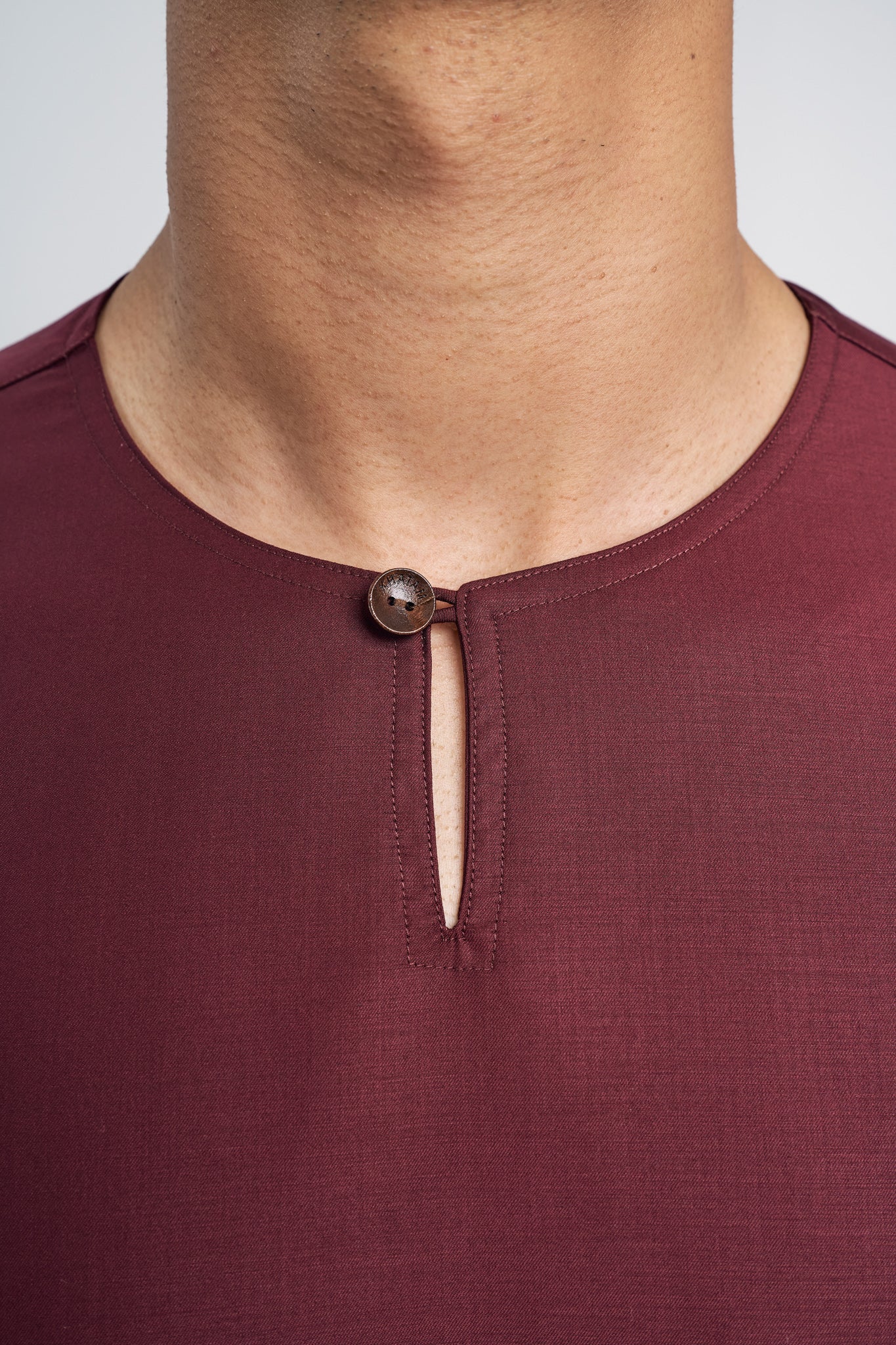 Patawali Modern Fit Baju Melayu Teluk Belanga - Burgundy Red