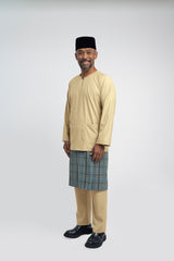 Patawali Modern Fit Baju Melayu Teluk Belanga - Buttermilk