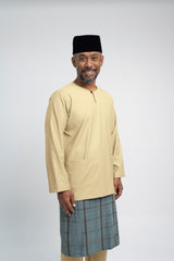 Patawali Modern Fit Baju Melayu Teluk Belanga - Buttermilk