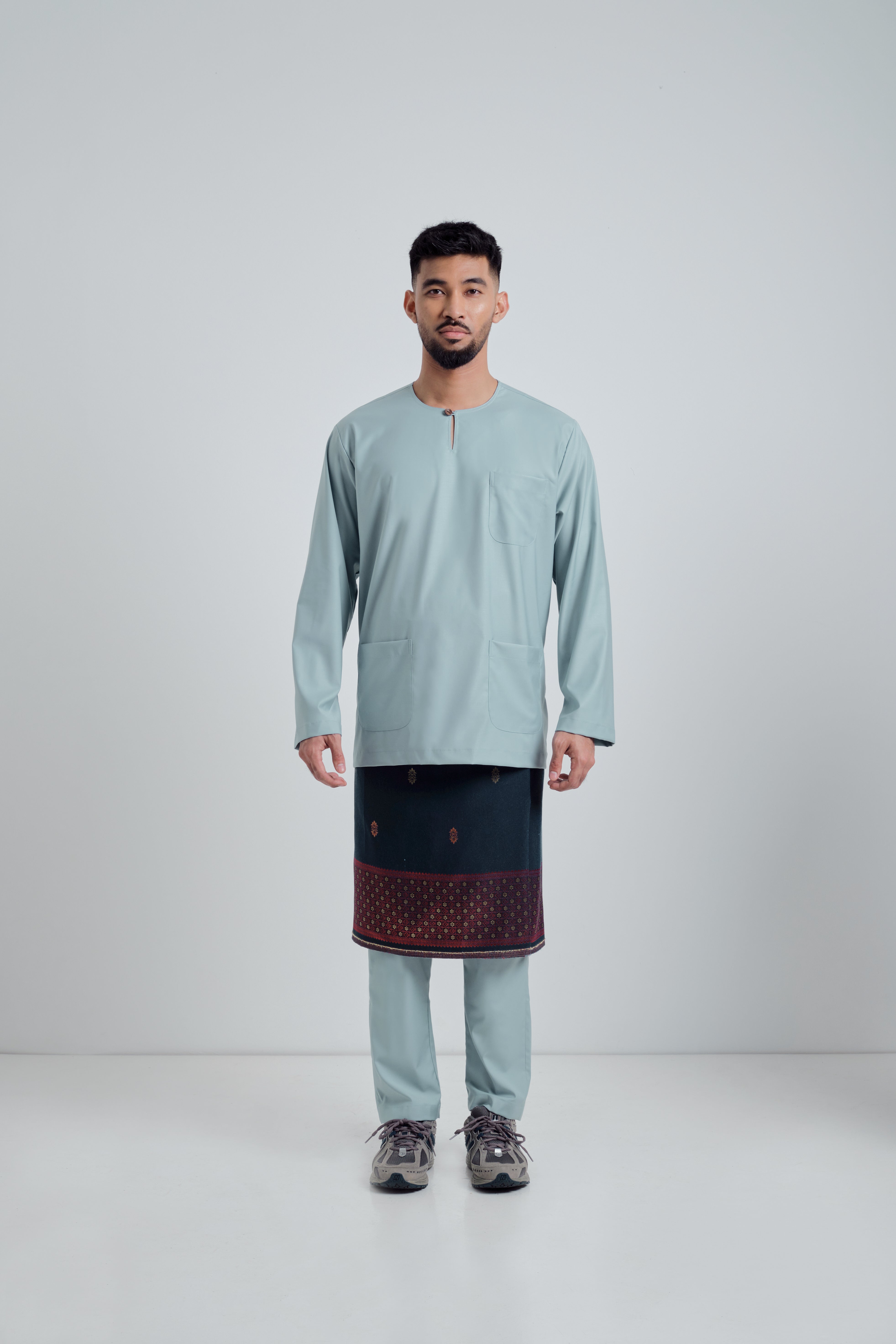 Patawali Classic Fit Baju Melayu Teluk Belanga - Calm Blue