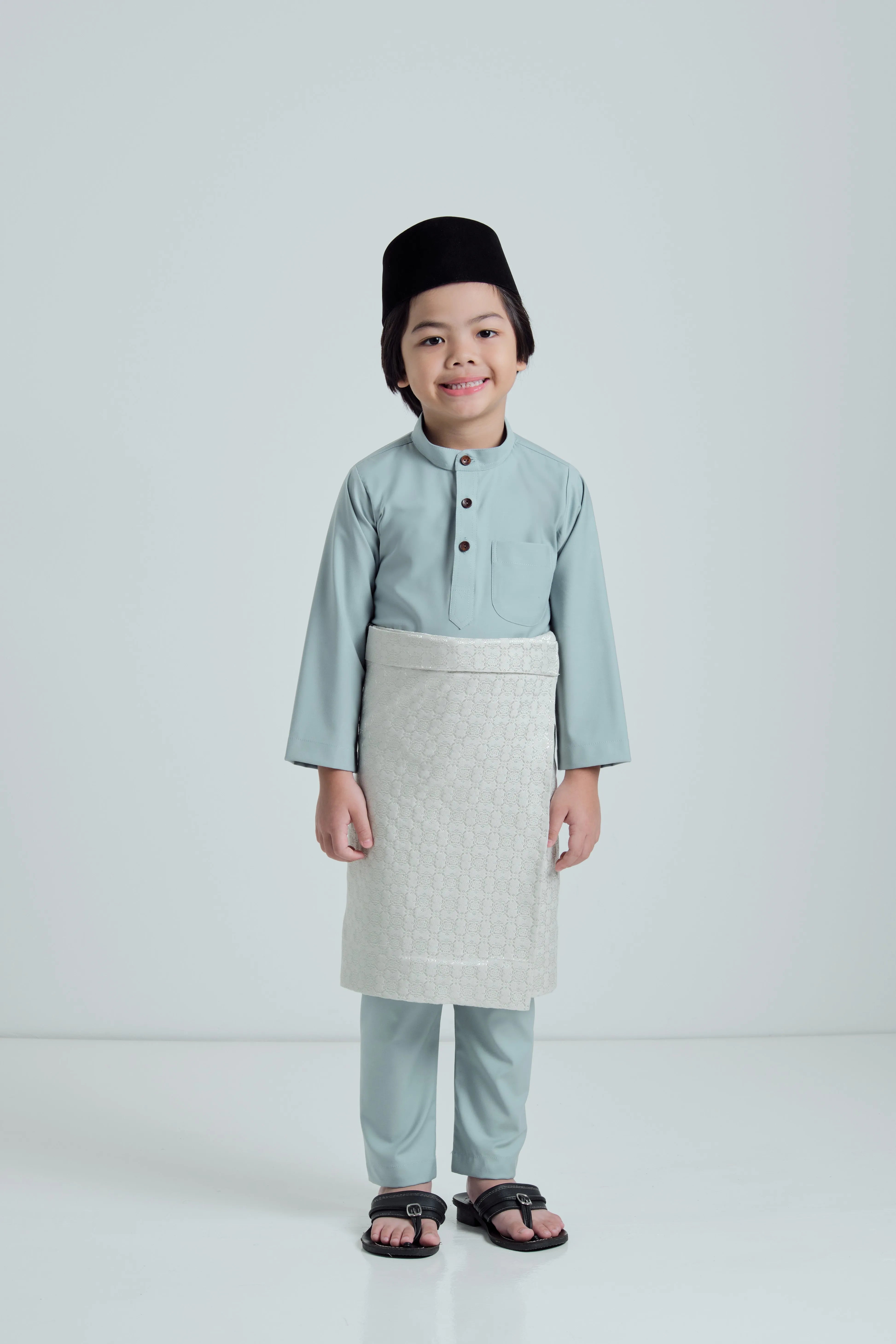 Patawali Boys Baju Melayu Cekak Musang - Calm Blue