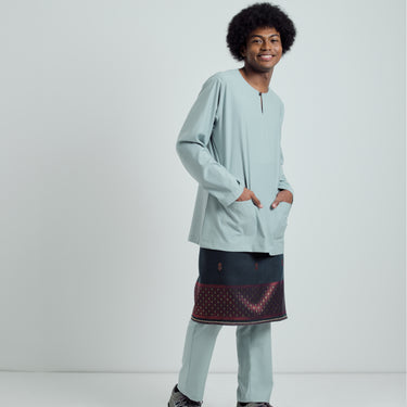 Patawali Modern Fit Baju Melayu Teluk Belanga - Calm Blue