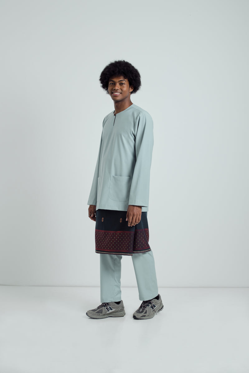 Patawali Modern Fit Baju Melayu Teluk Belanga - Calm Blue – KHATAM