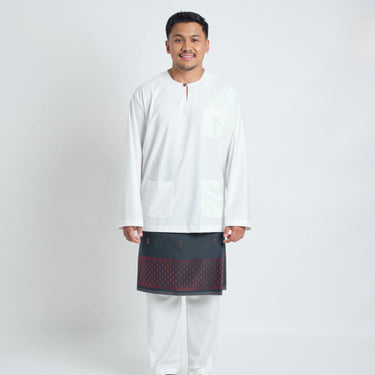 Patawali Classic Fit Baju Melayu Teluk Belanga - Antique White