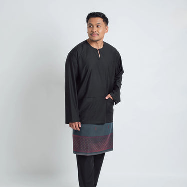 Patawali Classic Fit Baju Melayu Teluk Belanga - Opal Black