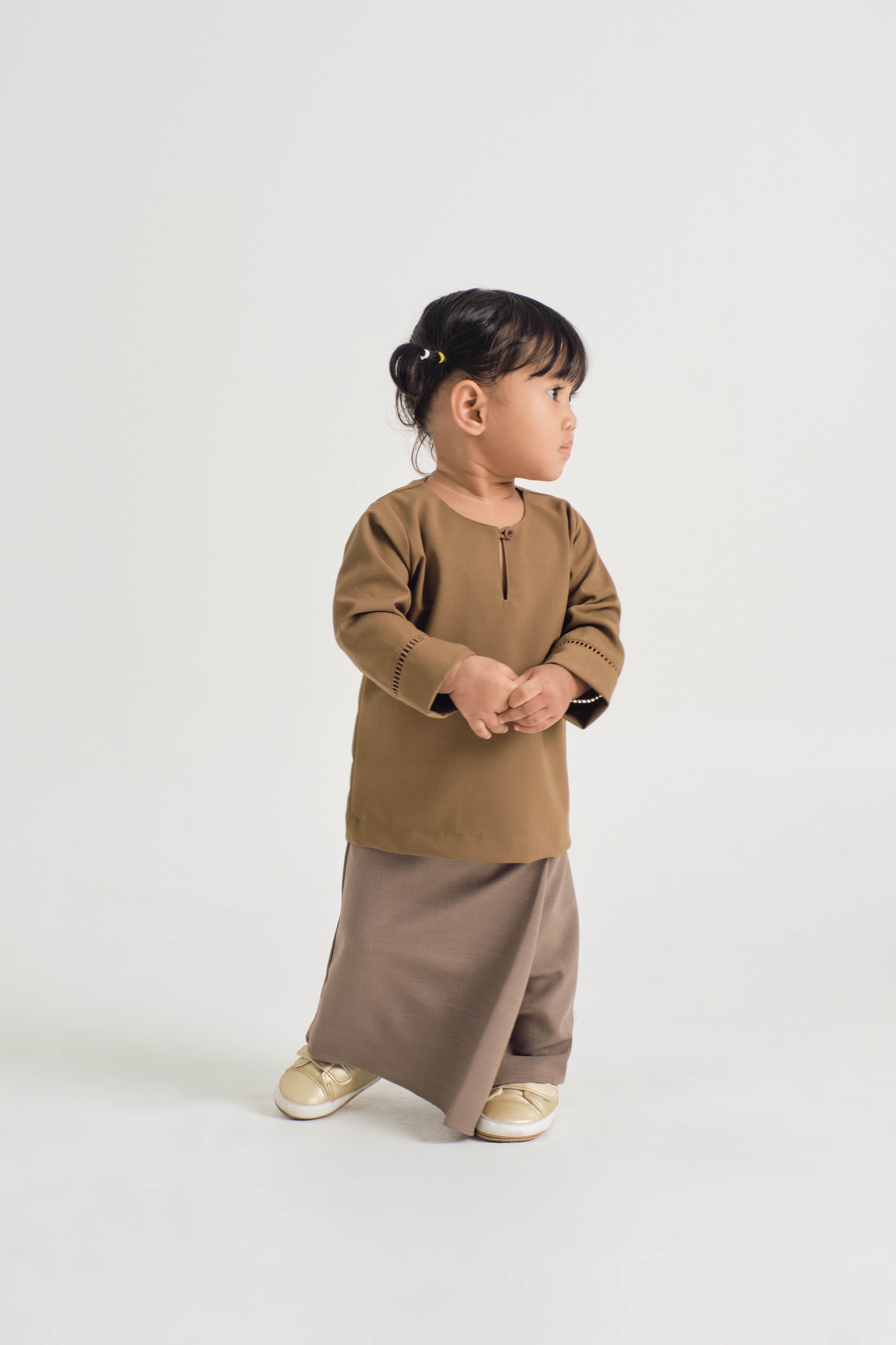 Tebalaya Baby Girls Kurung Kedah - Coffee Brown