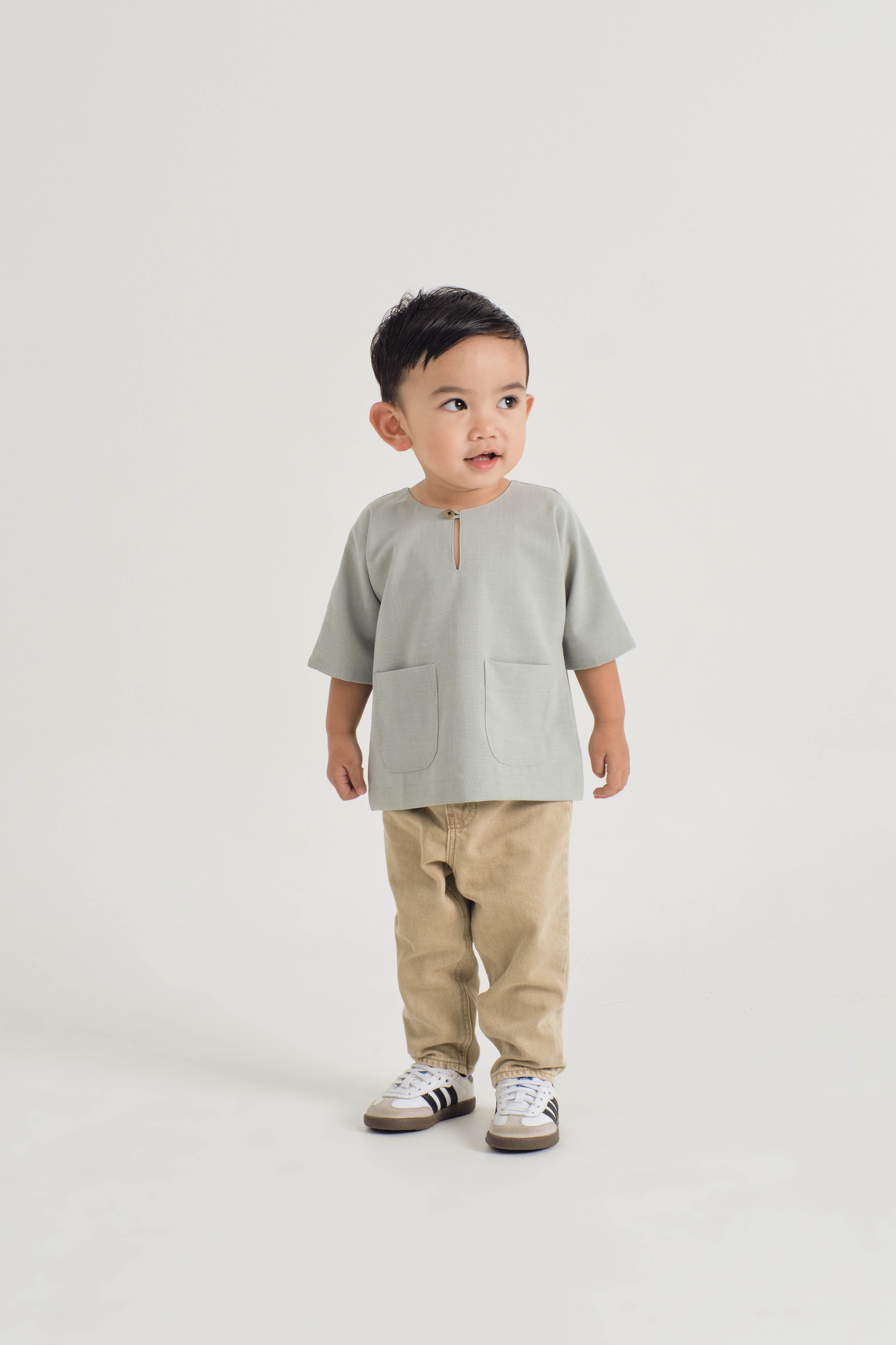 Tebalaya Baby Boys Quarter Sleeves - Checkered Mint Green